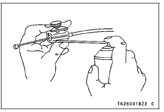 Lubricate the following cables with a pressure cable luber