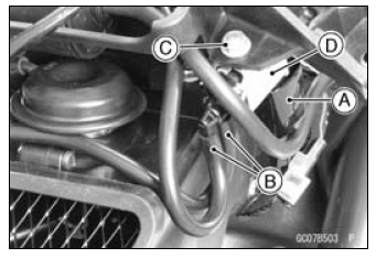 Air Intake Solenoid Valve Removal (Other than US, CA and CAL Models) 