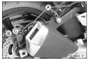 Rear Wheel Rotation Sensor Removal