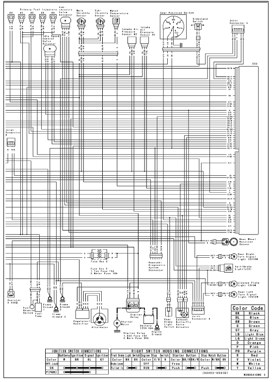 Wiring Diagram (US, CA and CAL without KIBS Models)